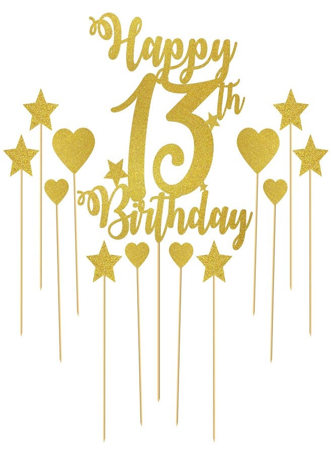 SVM CRAFT® Happy 13th Birthday Cake Topper - official 13 Teenager birthday cake topper 13th birthday cake topper - Image 2